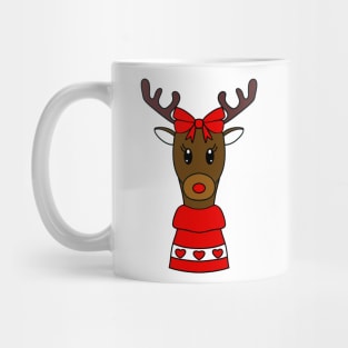 MERRY Christmas Reindeer Hearts - Cute Reindeer Art Mug